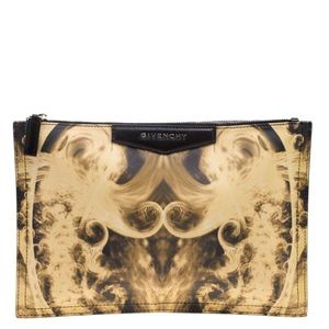 Givenchy Yellow/Black Flames Print Pouch
